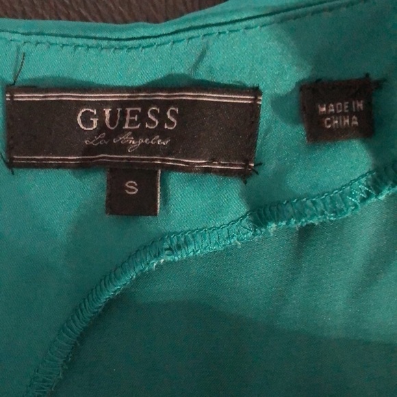 GUESS teal silk romper size small - Picture 7 of 8
